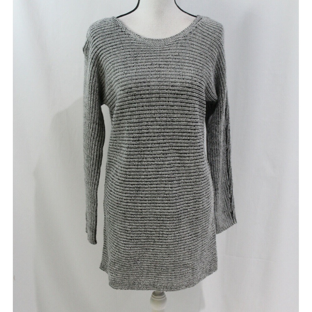 NWT Bar III Womens Grey Criss Cross Back Long Sleeve Sweater XXS